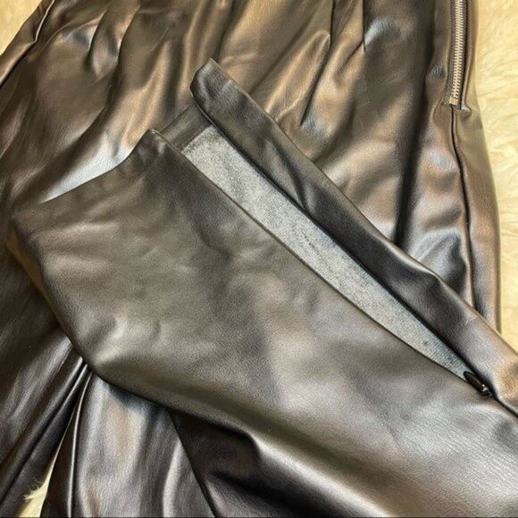 NWT ZARA EXTRA LONG FAUX LEATHER LEGGINGS - Picture 12 of 16